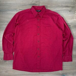 Christian Dior Vintage Men's Red Button-Up Dress Shirt